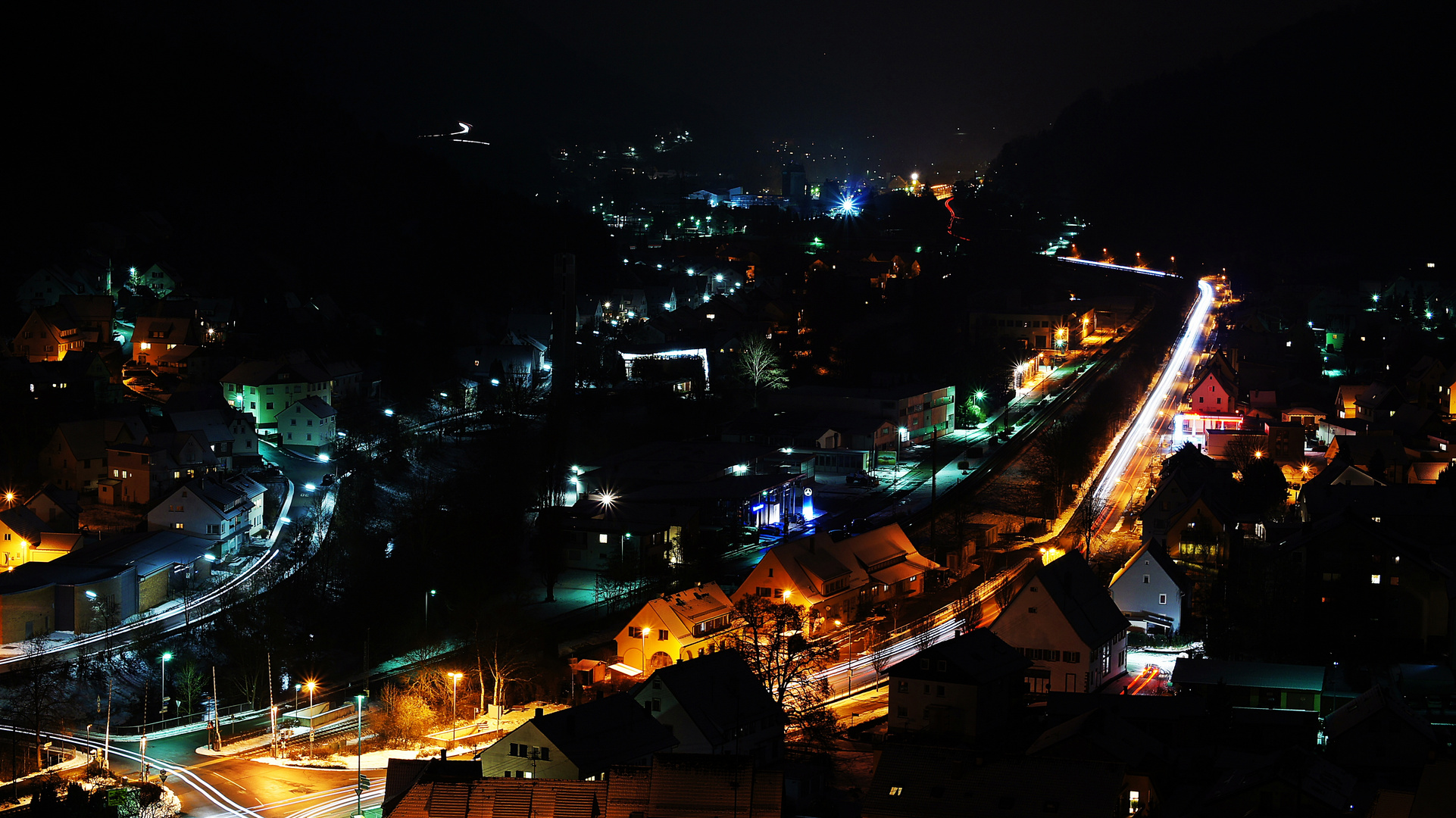 Neckartal bei Nacht