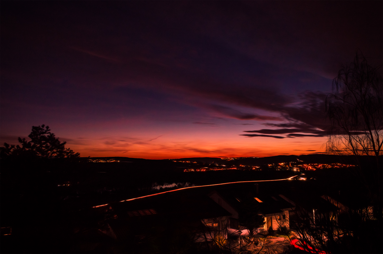 Neckartal bei Nacht