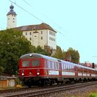 Neckartalbahn mit ET 25 als Neckartäler bei Gundelsheim unterhalb Burg Horneck 2.8.2009