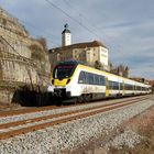 Neckartalbahn mit neuen Fahrzeugen bei Gundelsheim 16.2.2020