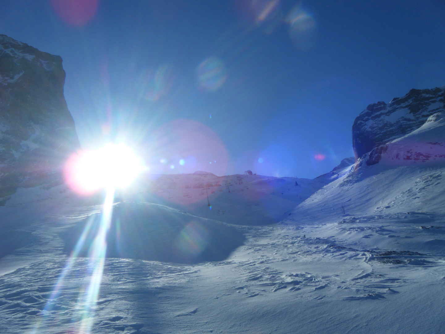 photo soleil montagne neige