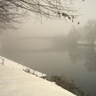 Neige et Brouillard sur la Sarthe à Fillé-sur-sarthe (72)