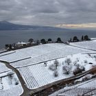 Neige sur les bords du lac Léman.