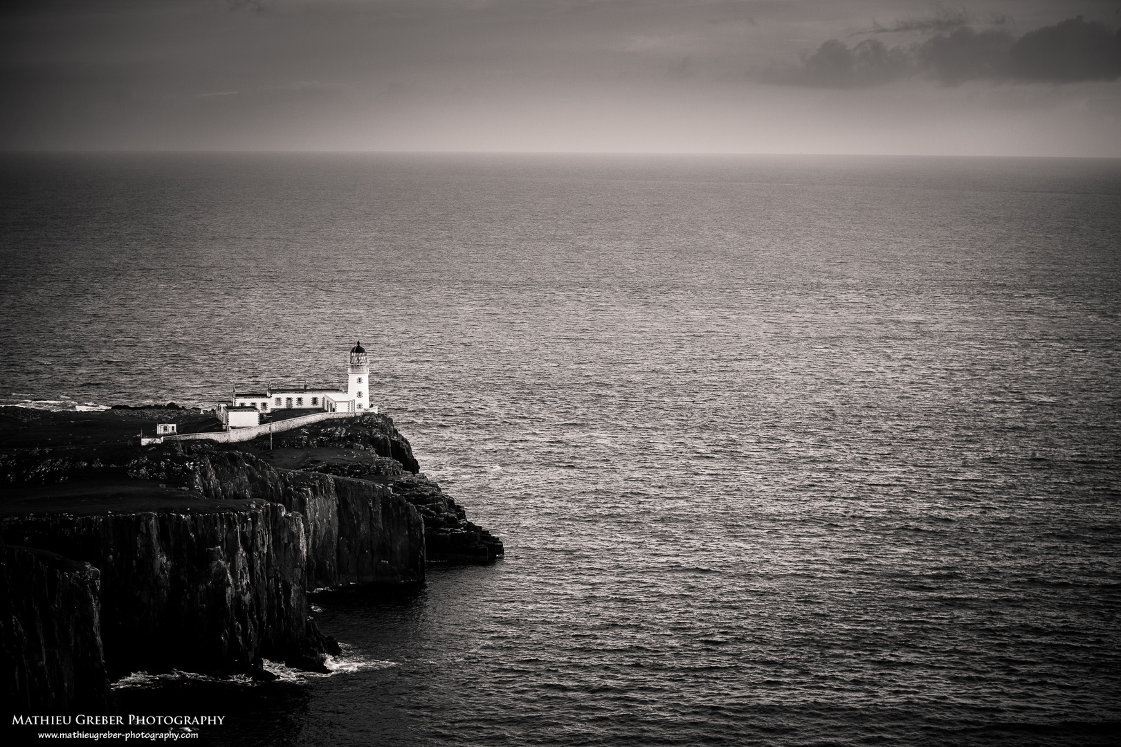 Neist Point Lighthouse b/w