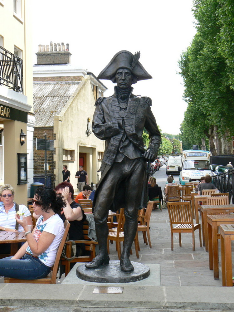 Nelson Statue bei der Trafalga Taverne in Greenwich