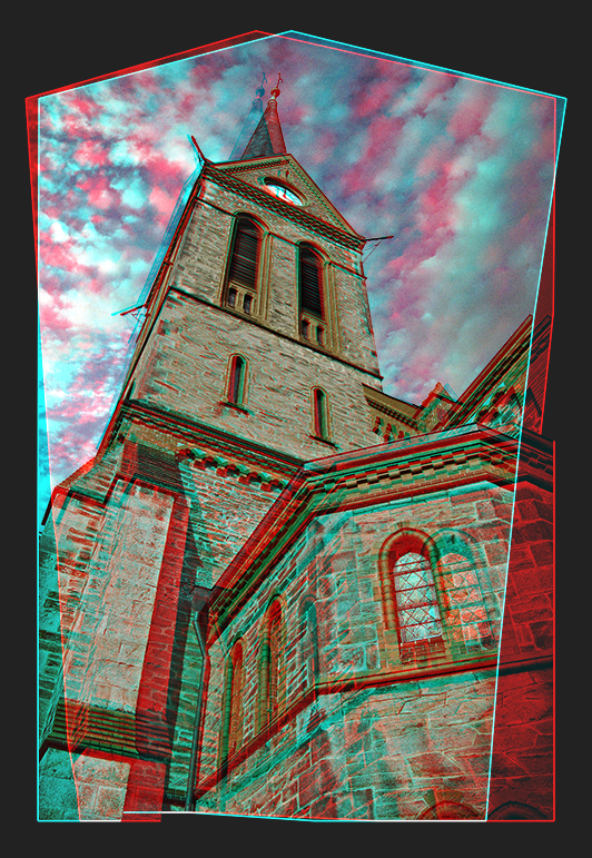 Neogothic Church, Anaglyph 3D