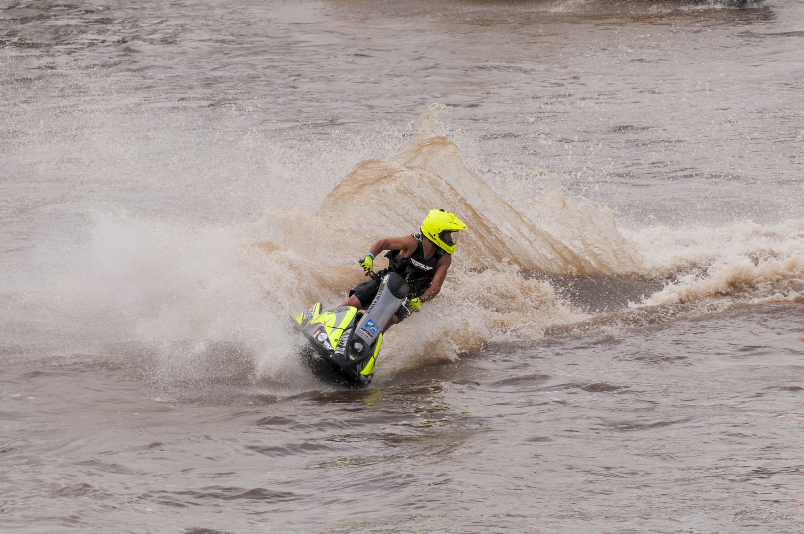 Neon knight on a water ride...