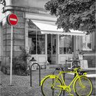 Neongelbes Fahrrad in Colmar