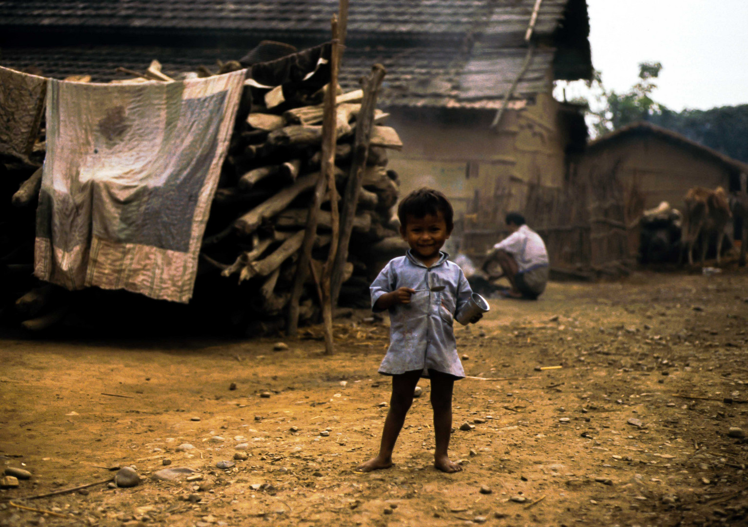 Nepal glückliche Kinder ein Foto aus den 80 ern