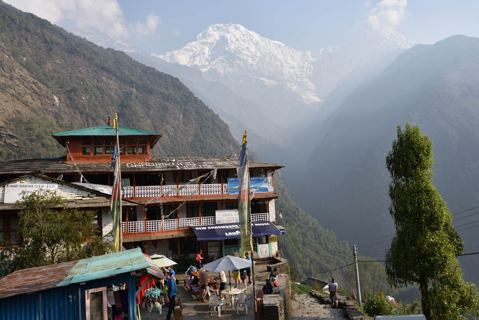Nepal Himalaja Lodge mit Anapurna