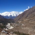 Nepal, Khumbu Tal mit Blick auf Pangboche