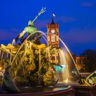 Neptunbrunnen bei Nacht