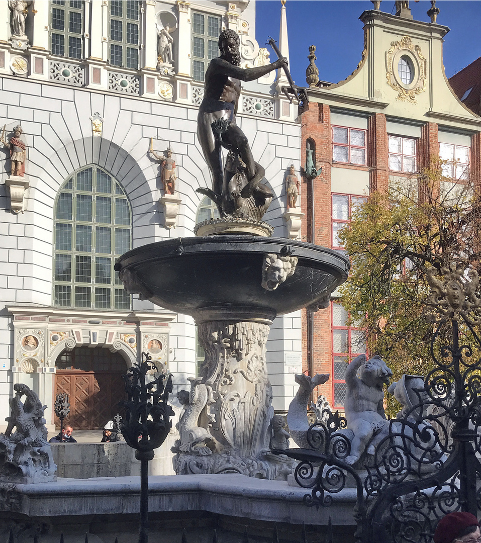 Neptunbrunnen in der Langgasse Danzig