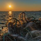 Netze am Bodden zum Sonnenaufgang