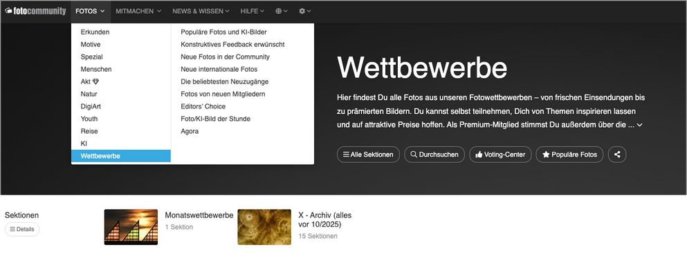 NEU: Kategorie "Wettbewerbe"