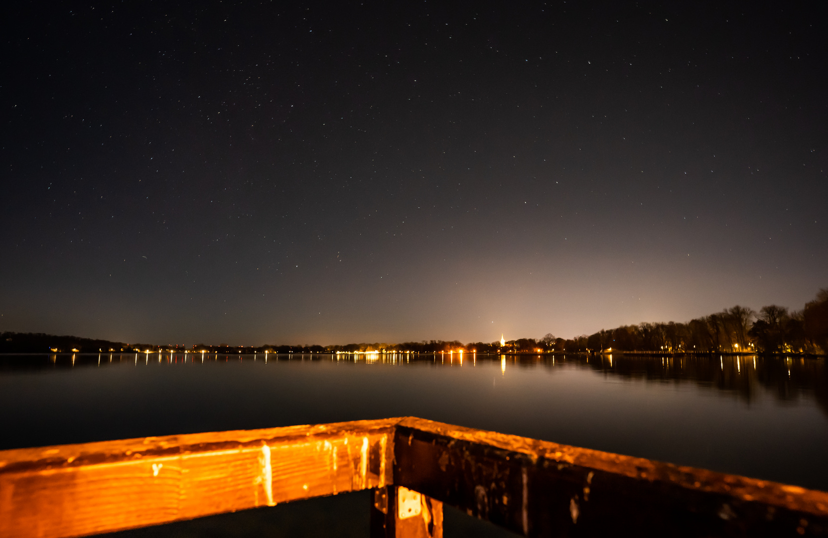 Neubrandenburg Tollensesee Nachts Winter