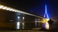 Neue Weseler Rheinbrücke bei Nacht