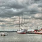 Neuer Liegeplatz für die "Gorch Fock1" auf der Stralsunder Hafeninsel