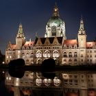 neues Rathaus in Hannover bei Nacht