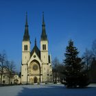 Neugotische Kirche mit Pfarrhaus in Ostrava, Ost-Mähren, Tschechien