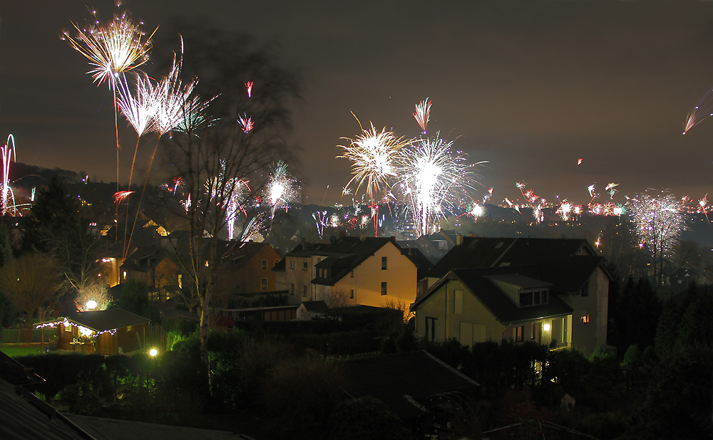 Neujahrs-Feuerwerk 2014, Essen-Kupferdreh