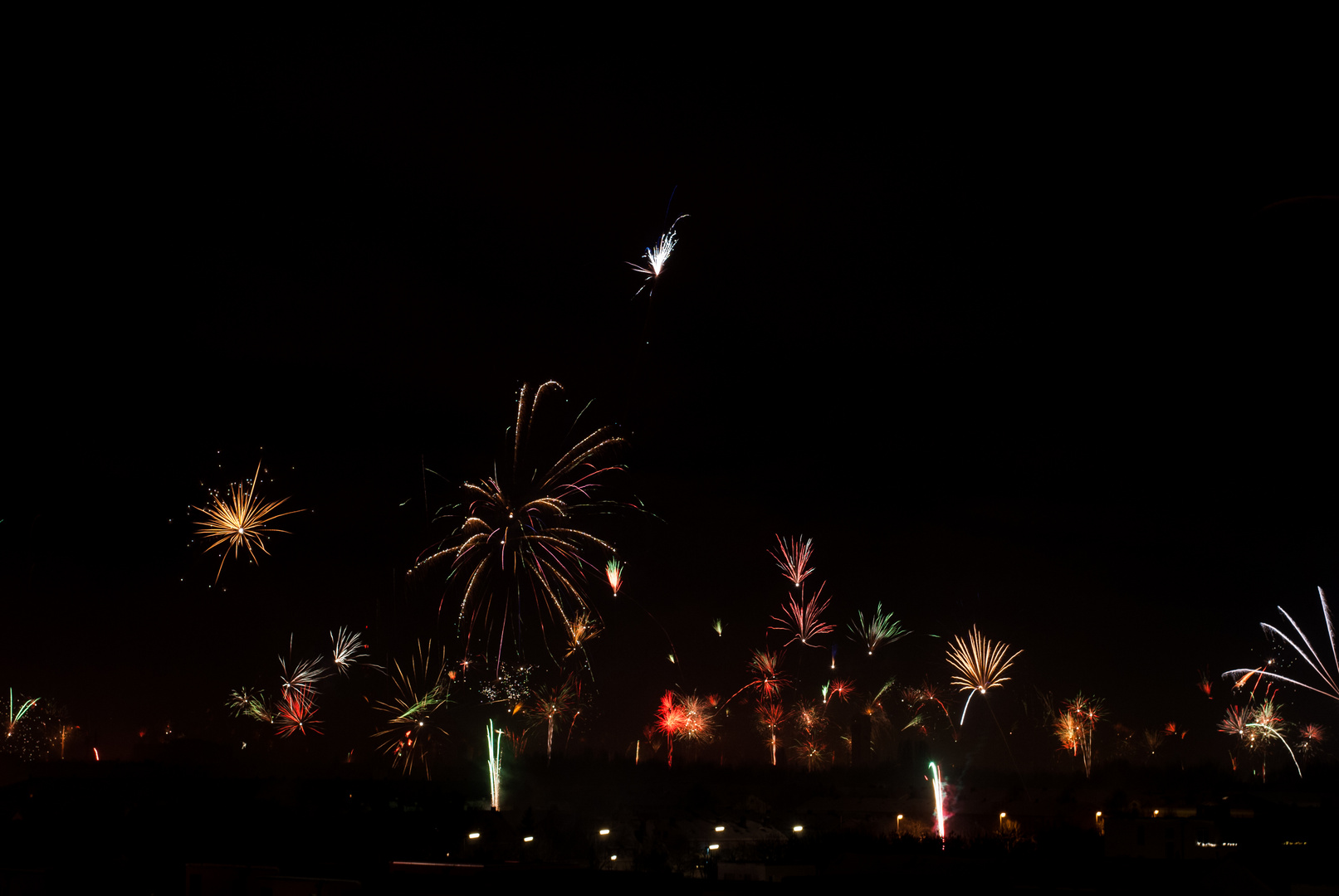 Neujahrsfeuerwerk über München