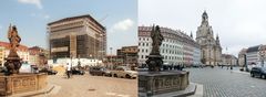 Neumarkt Dresden August 2001 und März 2016