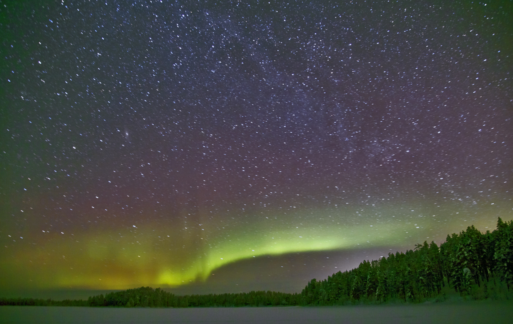 Neumondnacht in Nord-Finnland