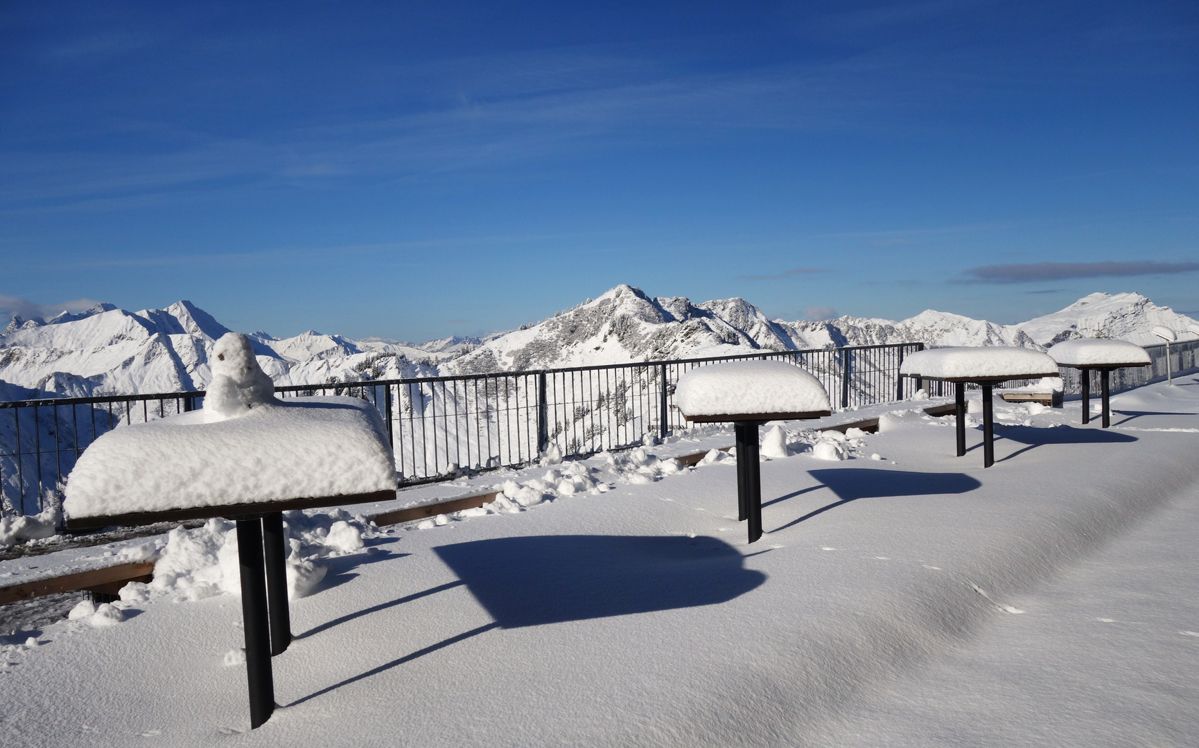 Neuschnee auf der Sonnenterasse...