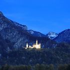 Neuschwanstein bei Anbruch der Nacht