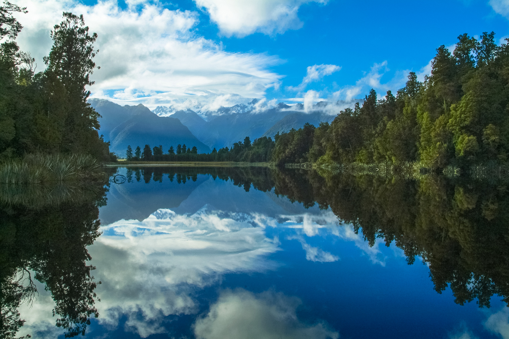 Neuseeland 2006: Lake Matheson mit Mount Cook #1