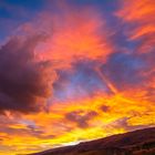 Neuseeland 2006: Südinsel, Otago, Sonnenuntergang über dem Otago Hochland