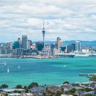 Neuseeland 2015: Nordinsel, Auckland Skyline vom Mount Victoria, Devonport aus gesehen