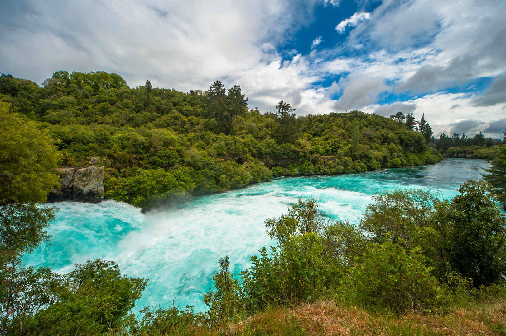 Neuseeland: Taupo, Huka Wasserfälle