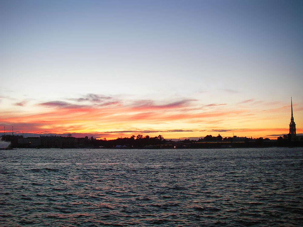 Neva river at dusk