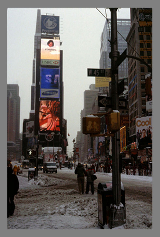 Nevicata a Time Square NYC