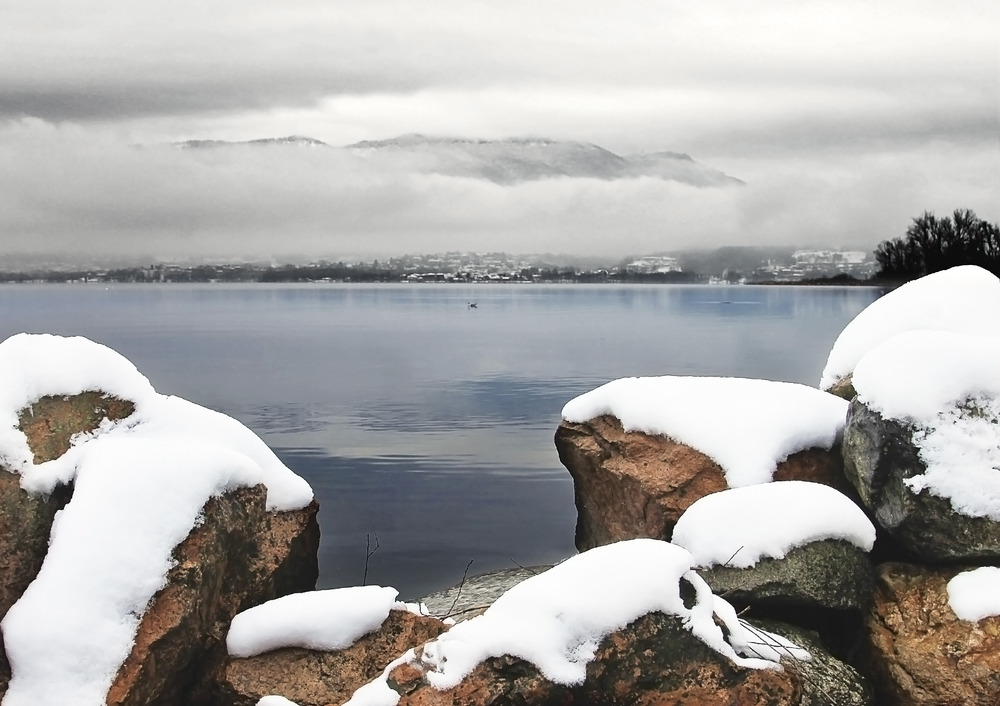 Nevicata sul Lago di Varese