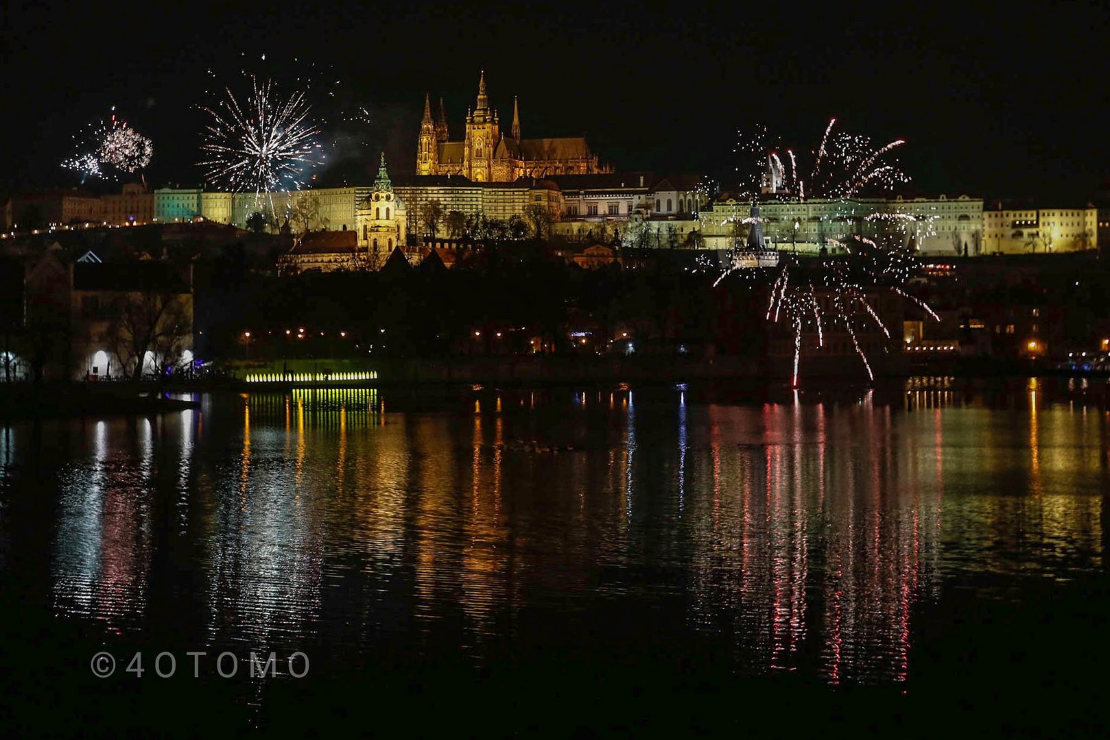 New Year Fireworks, Prague, Czech Republic