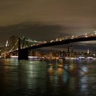New York and Brooklyn Bridge by Night