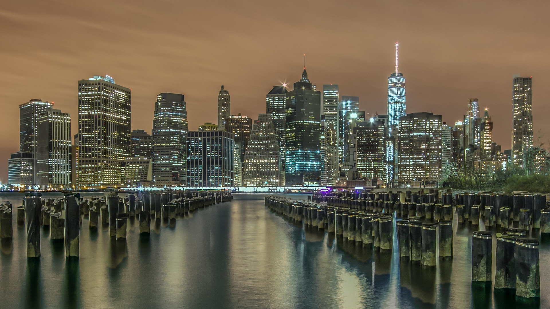 Bild Skyline New York Beleuchtet