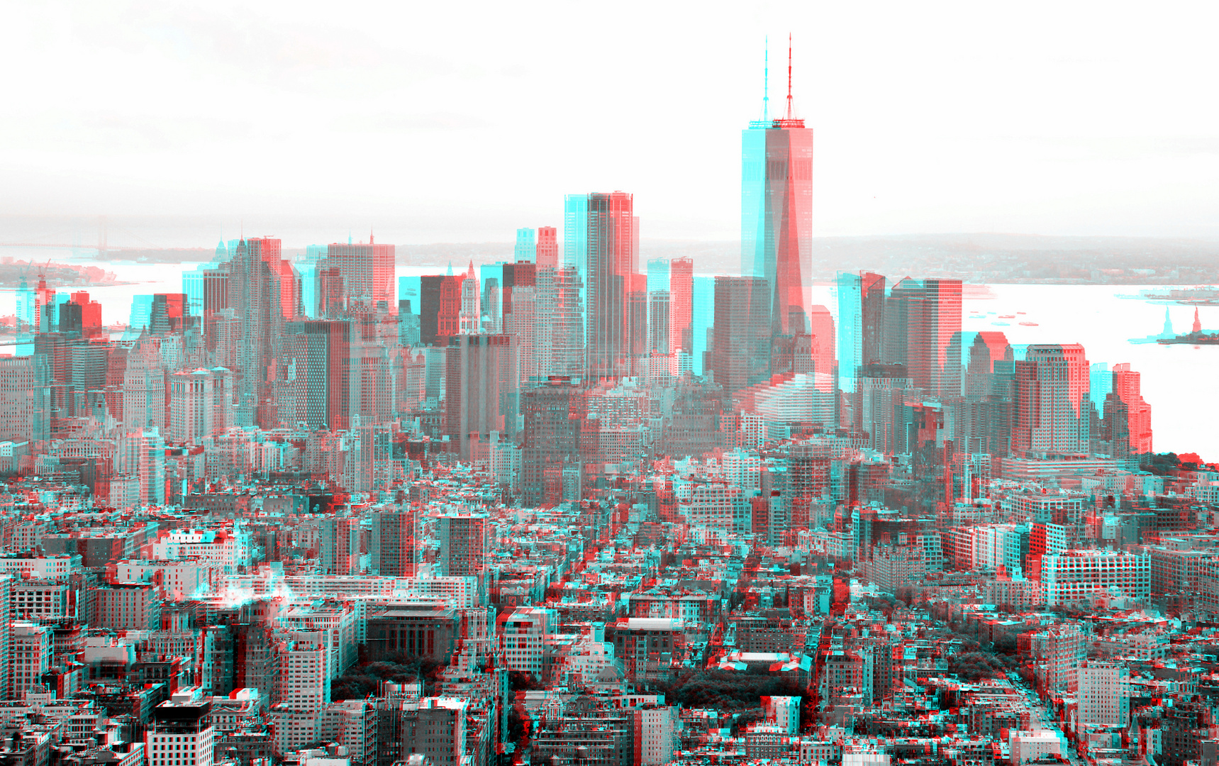 New York view from Empire State Building 3D