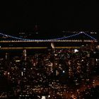 New York, Williamsburg Bridge at night