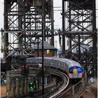 Newark-bound PATH Train Climbs Ramp to Dock Bridge