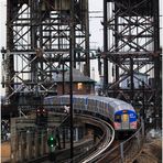 Newark-bound PATH Train Climbs Ramp to Dock Bridge 