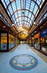 Newcastle Central Arcade lit by the late afternoon sun
