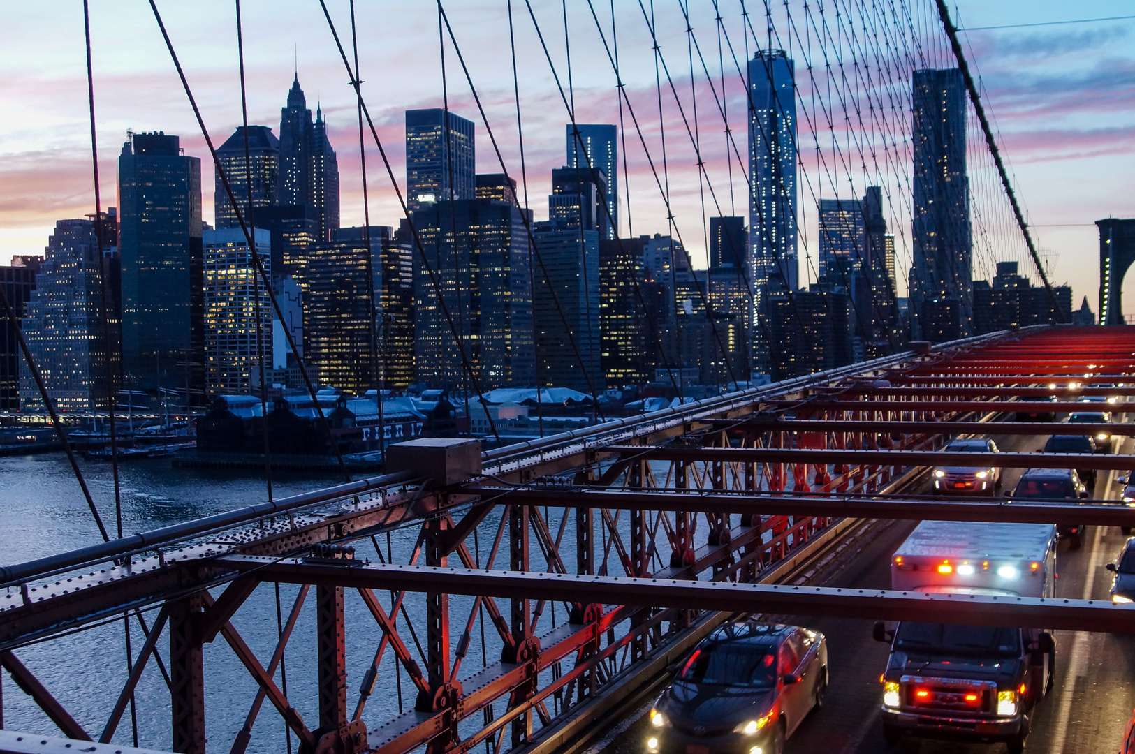 Ney York, Verkehr auf der Brooklyn Bridge