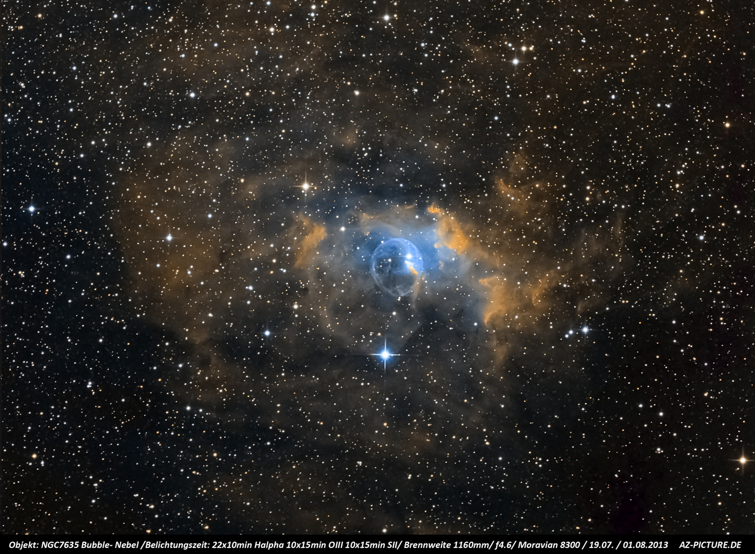 NGC7635 Bubble-Nebel HA OIII SII Version II