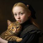 Niña con gato