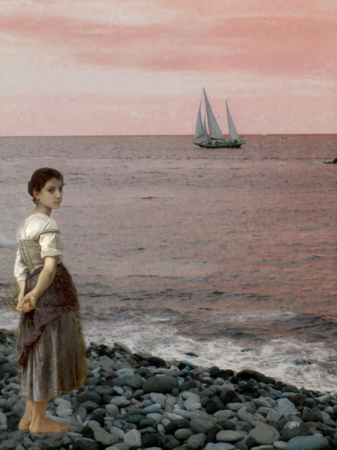 Niña de Bouguereau en playa Adeje (Tenerife)