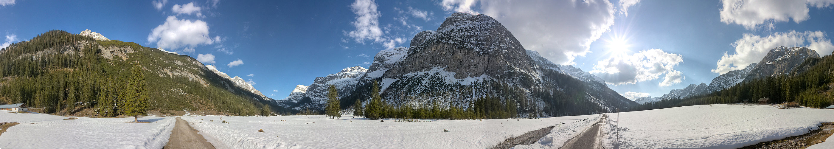 Nicht viel Schnee im Karwendeltal